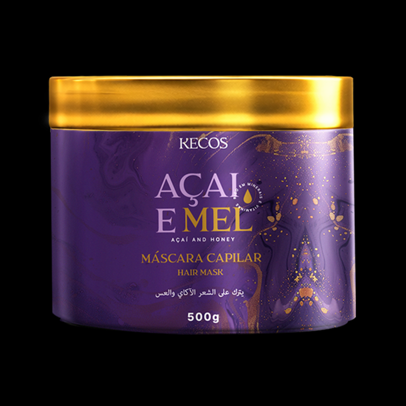 KECOS Brazilian Hair Mask Deep Repair - Açaí & Honey, Strengthens & Intensive Hydration (500g)